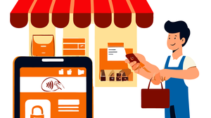 Encaissement softPOS sur mobile chez un commerçant